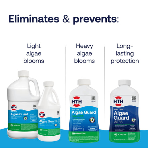 HTH Algae Guard Advanced is compatible with vinyl liners and saltwater pools.