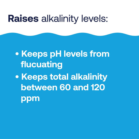 Dosing a pool with HTH Alkalinity Up at the poolside for balanced water