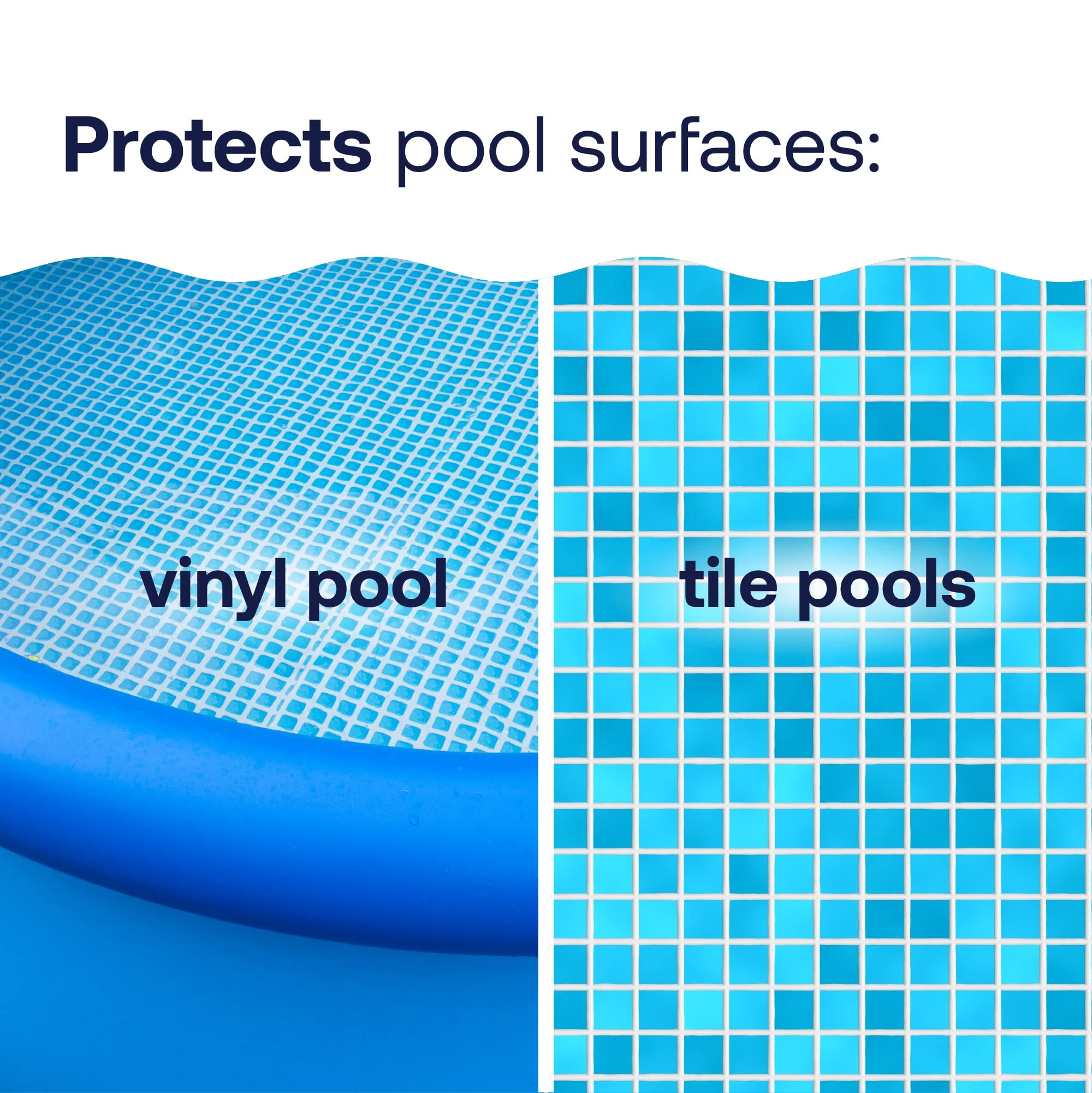 HTH Calcium Hardness Up bottle on pool-side surface suggests convenient maintenance.