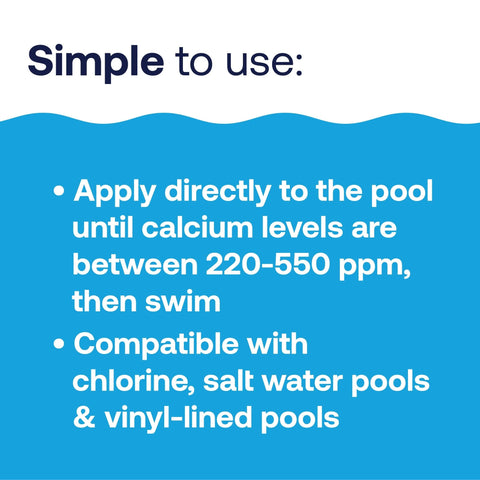 HTH Calcium Hardness Up close-up label emphasizes usage and storage details.