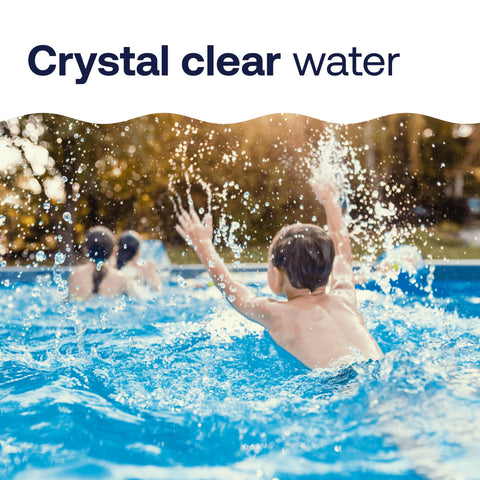 HTH chlorine tabs with clarifier help maintain clear pool water.