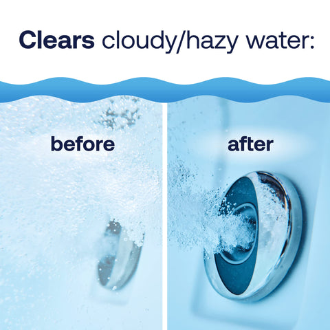 HTH Spa Clarifier creates crystal-clear water in the hot tub