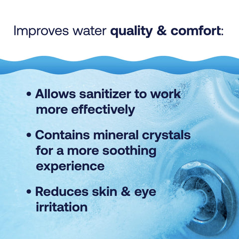 HTH Spa pH Up formula with mineral crystals for a smoother soak.