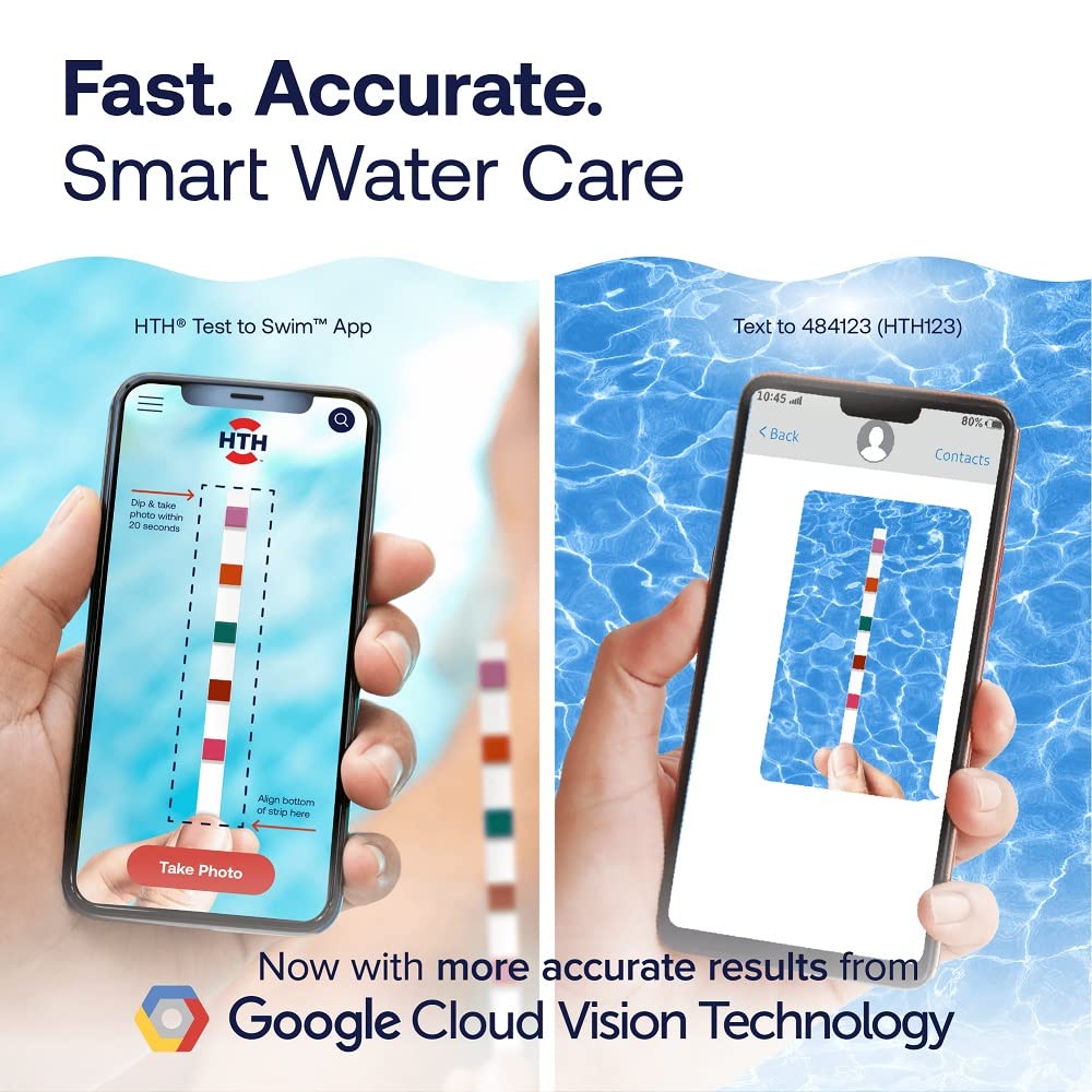 HTH strip with easy-to-read color scale for pool care.