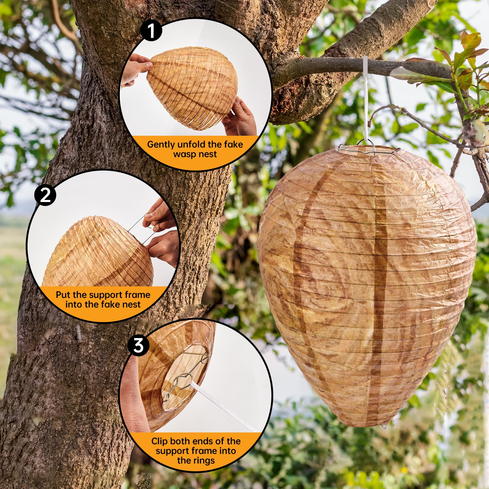 htiepf wasp nest brown six-pack balcony decor provides a lightweight hanging accent.