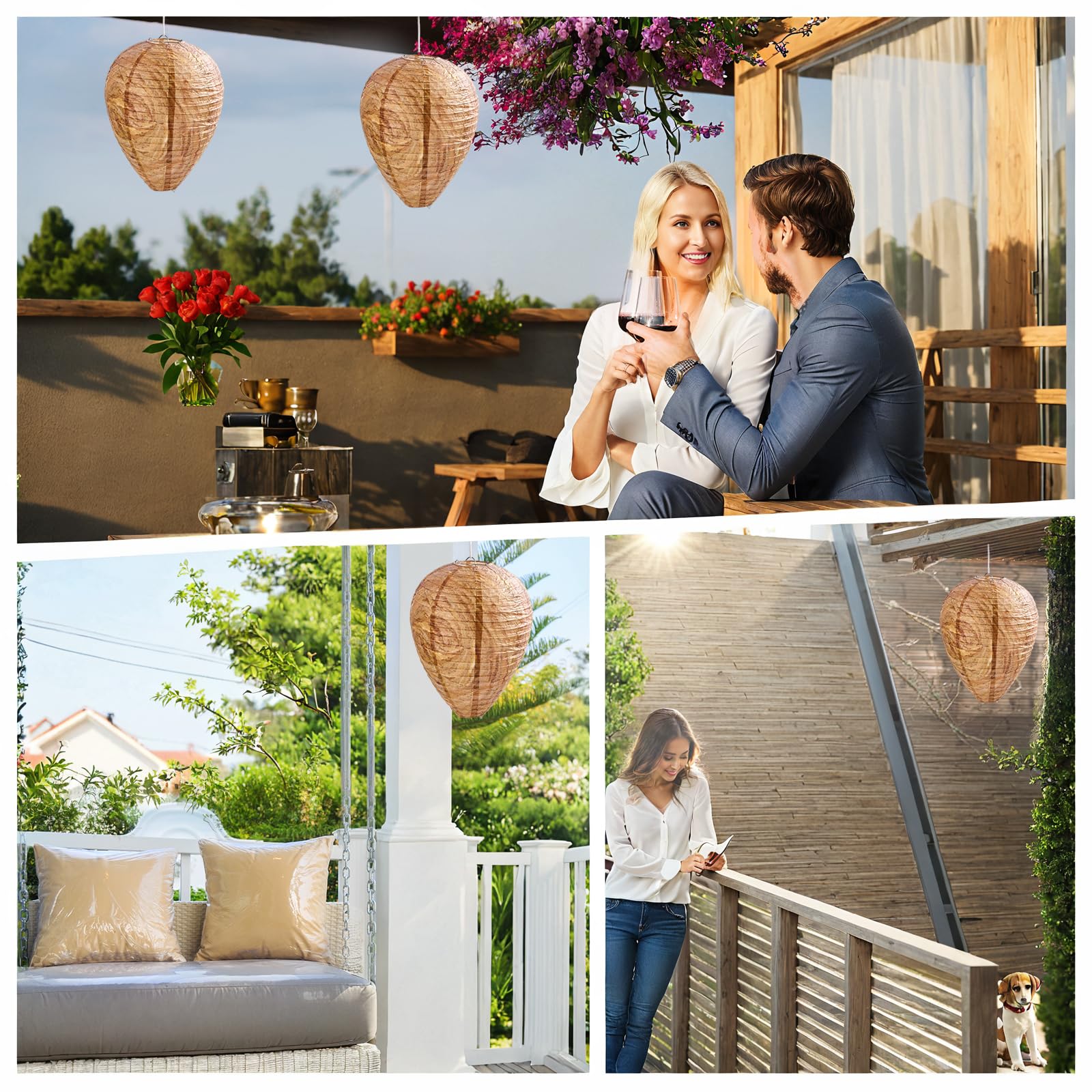 htiepf wasp nest brown six-pack unfolded diameter 8-6in helps plan placement.