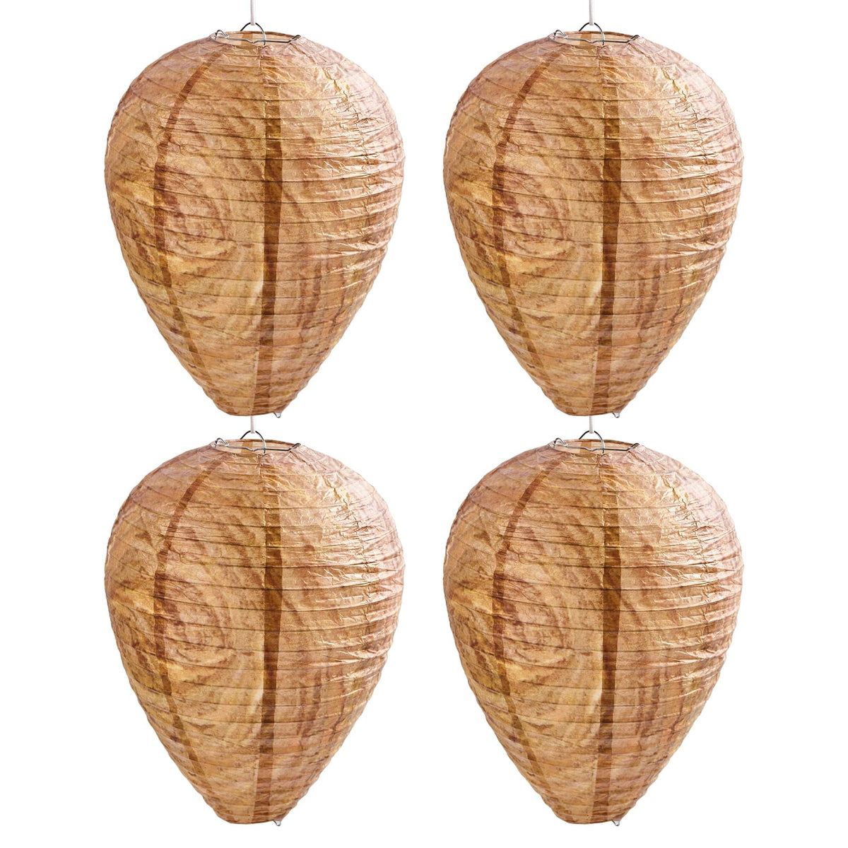 htiepf wasp nest hanging brown 4-pack for outdoor decor and ambiance