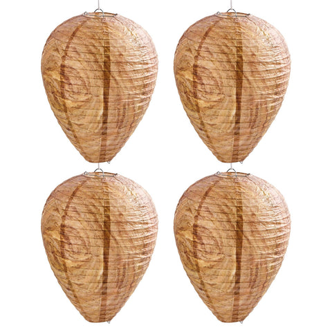 htiepf wasp nest hanging brown 4-pack for outdoor decor and ambiance