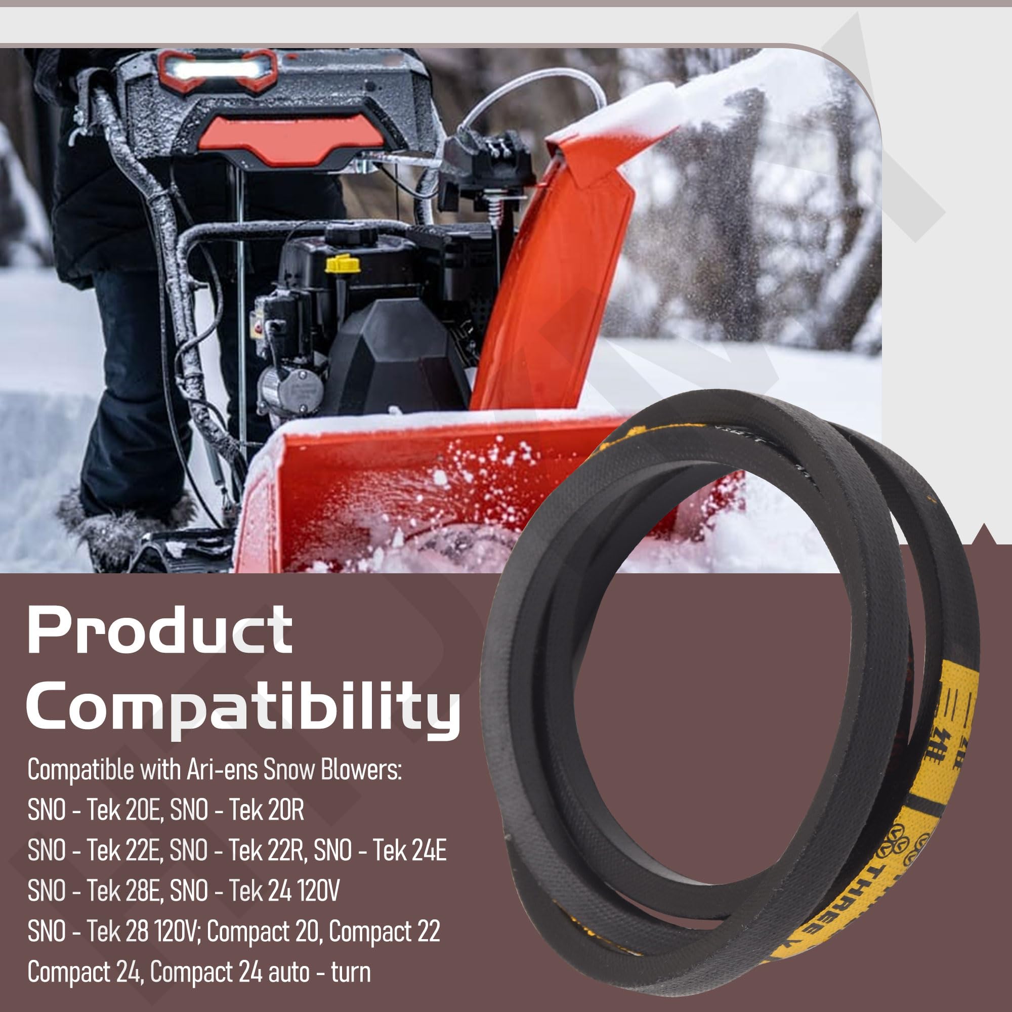 HTJYMY 07200603 weather-resistant rubber for cold-season snow removal.