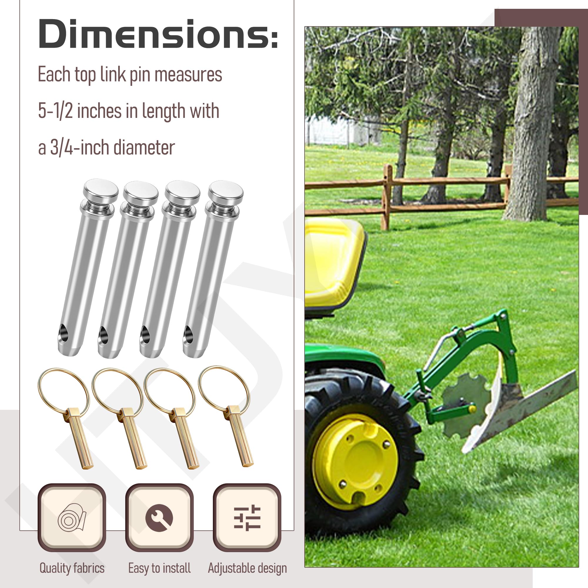 HTJYMY top link pin with durable construction for lasting reliability.