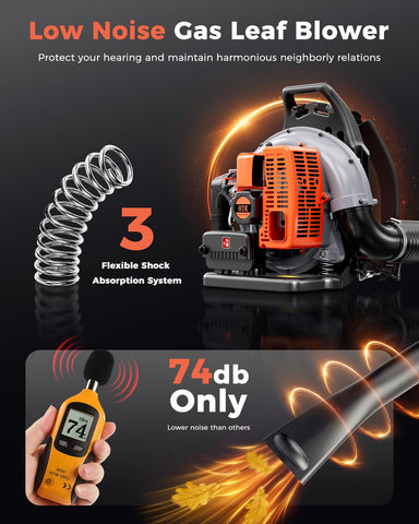HTK Backpack Blower velocity 205 mph for deep-cleaning of stubborn debris