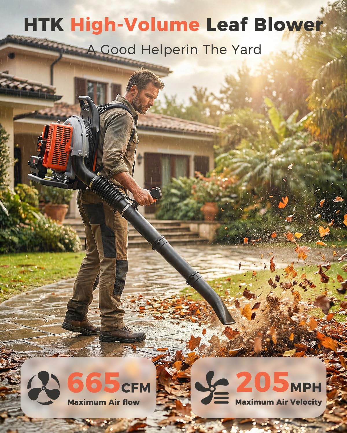 HTK Backpack Blower ergonomic harness supports comfortable use during long sessions