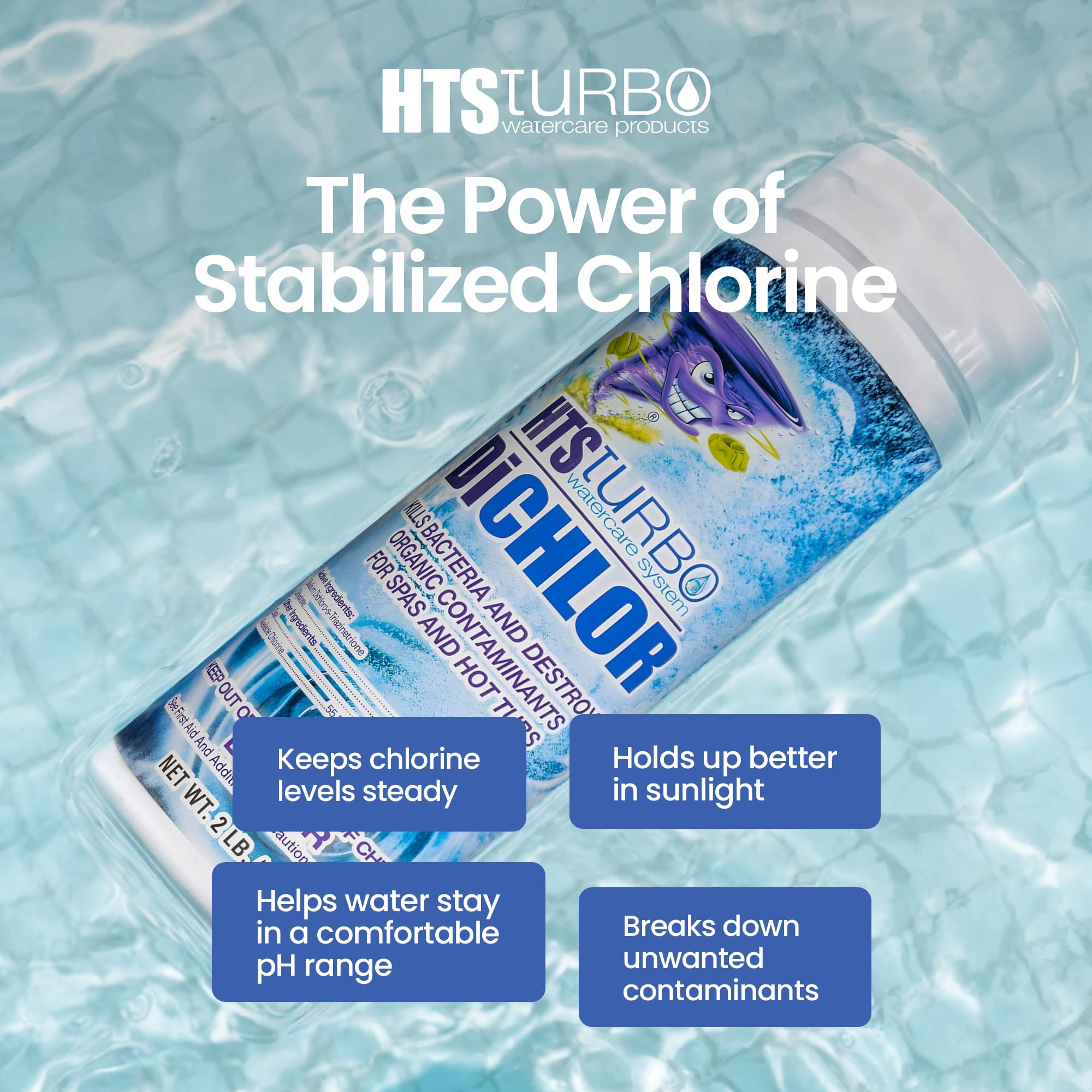 HTS Turbo 2lb bottle provides easy storage and steady supply.