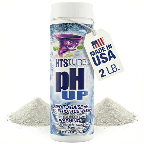 HTS Turbo pH Up bottle pour for balanced spa water.