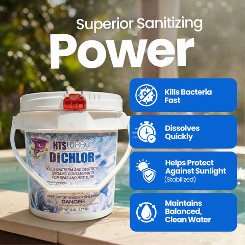 HTS Turbo spa and hot tub water care for consistent cleanliness between sessions.