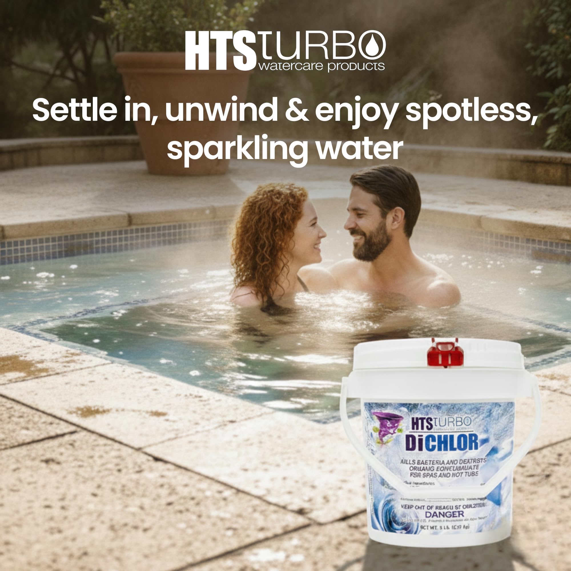 HTS Turbo weekly maintenance chlorine simplifies routine care for pools and spas.