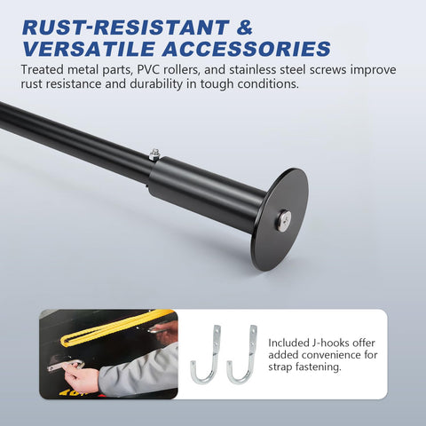 HUAALIUCHE hardware kit demonstrates quick installation options without tarp.