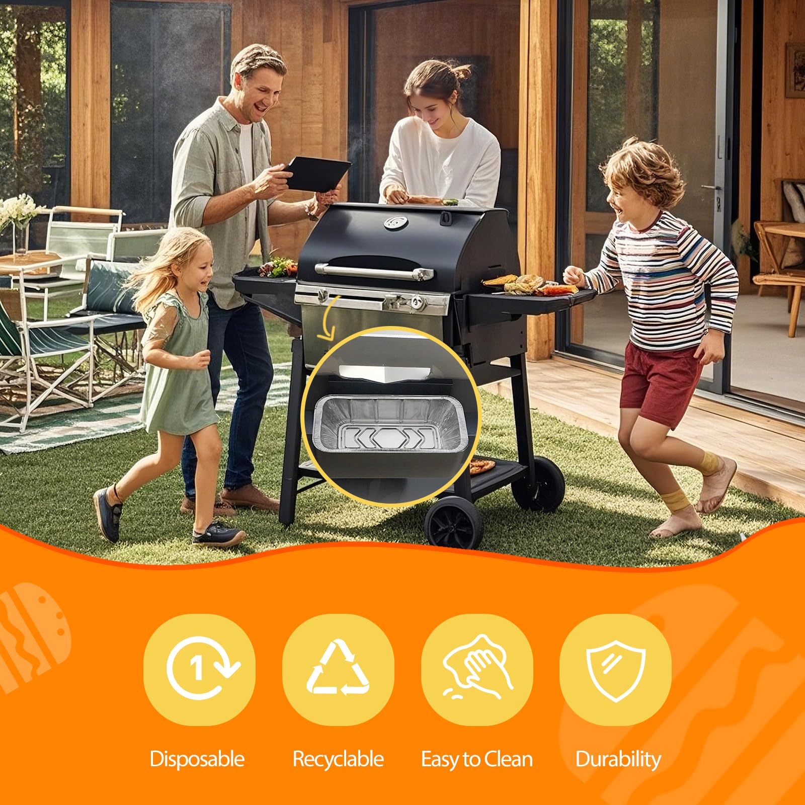 Huachuang grease cup liner for Blackstone 36 inch protects the tray during heavy cooking
