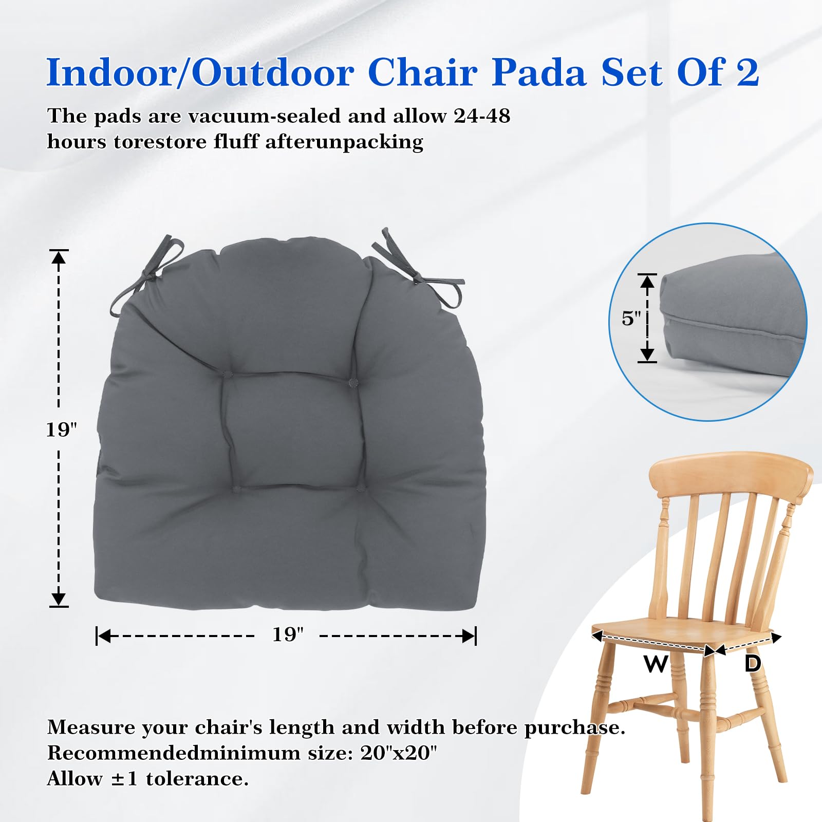 HUADUO-BEAUTY Wolfbird cushions with ties stay secure on windy days