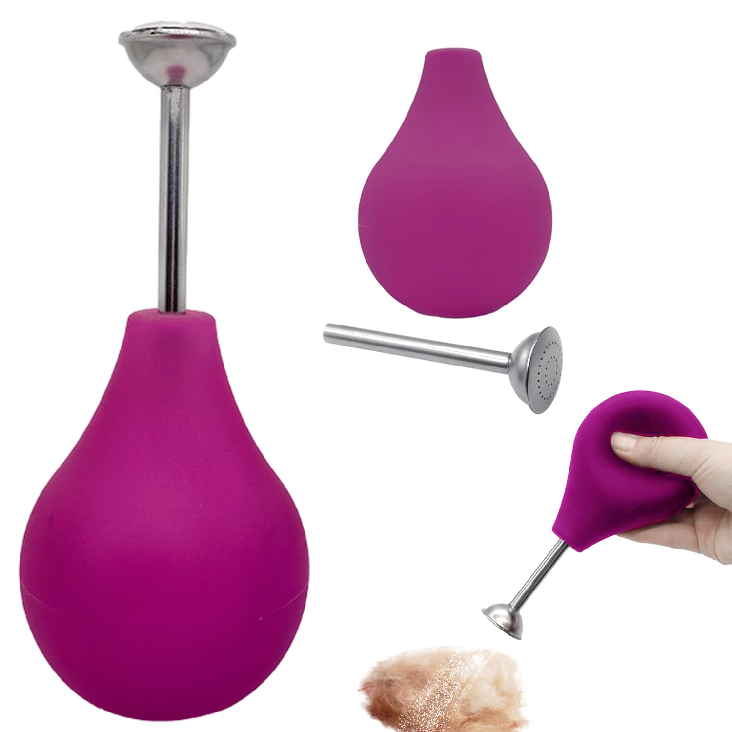 Huaerle ball sprinkler for wet felting shows precise water distribution for even felting results.