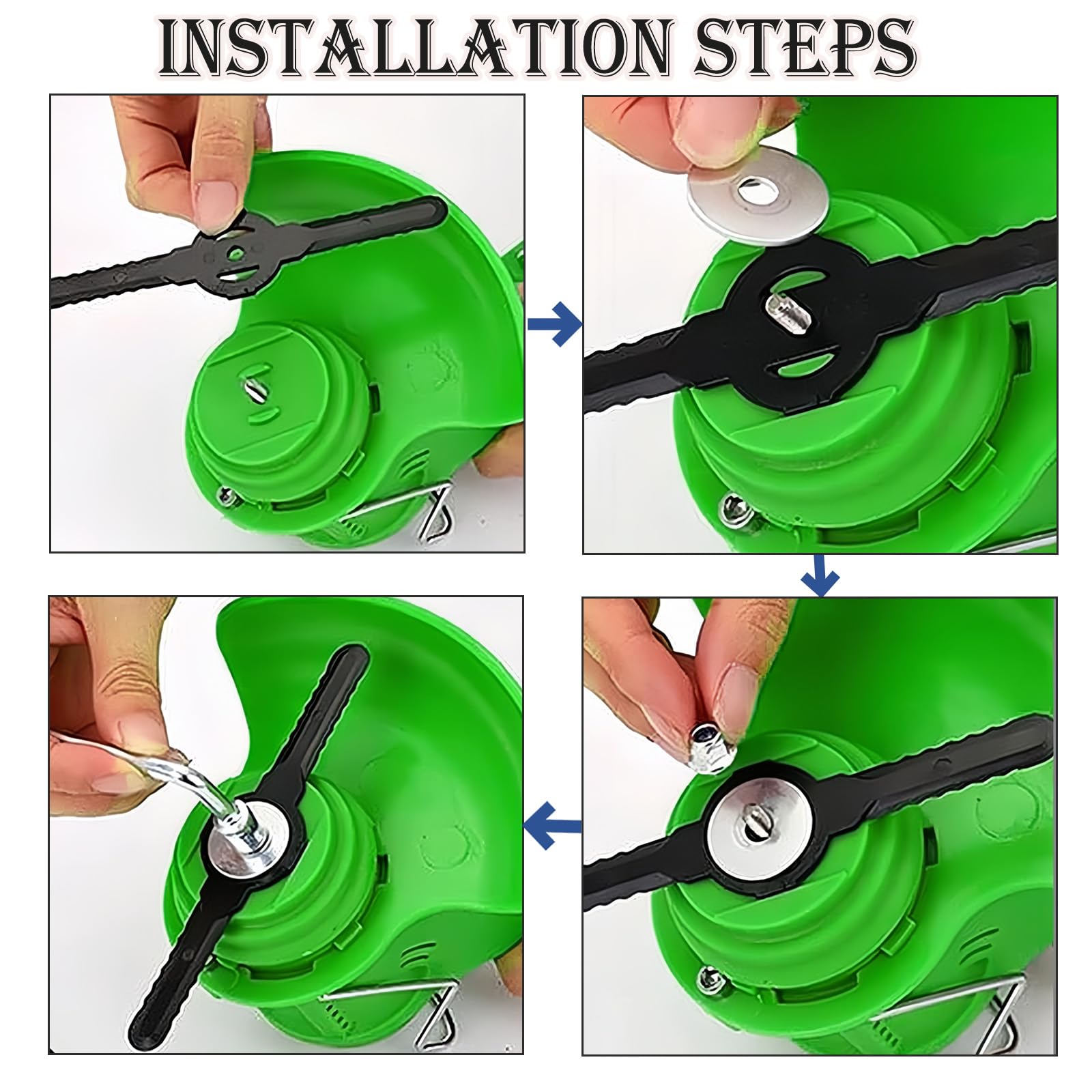 Huakaile easy-to-replace trimmer head blade installation