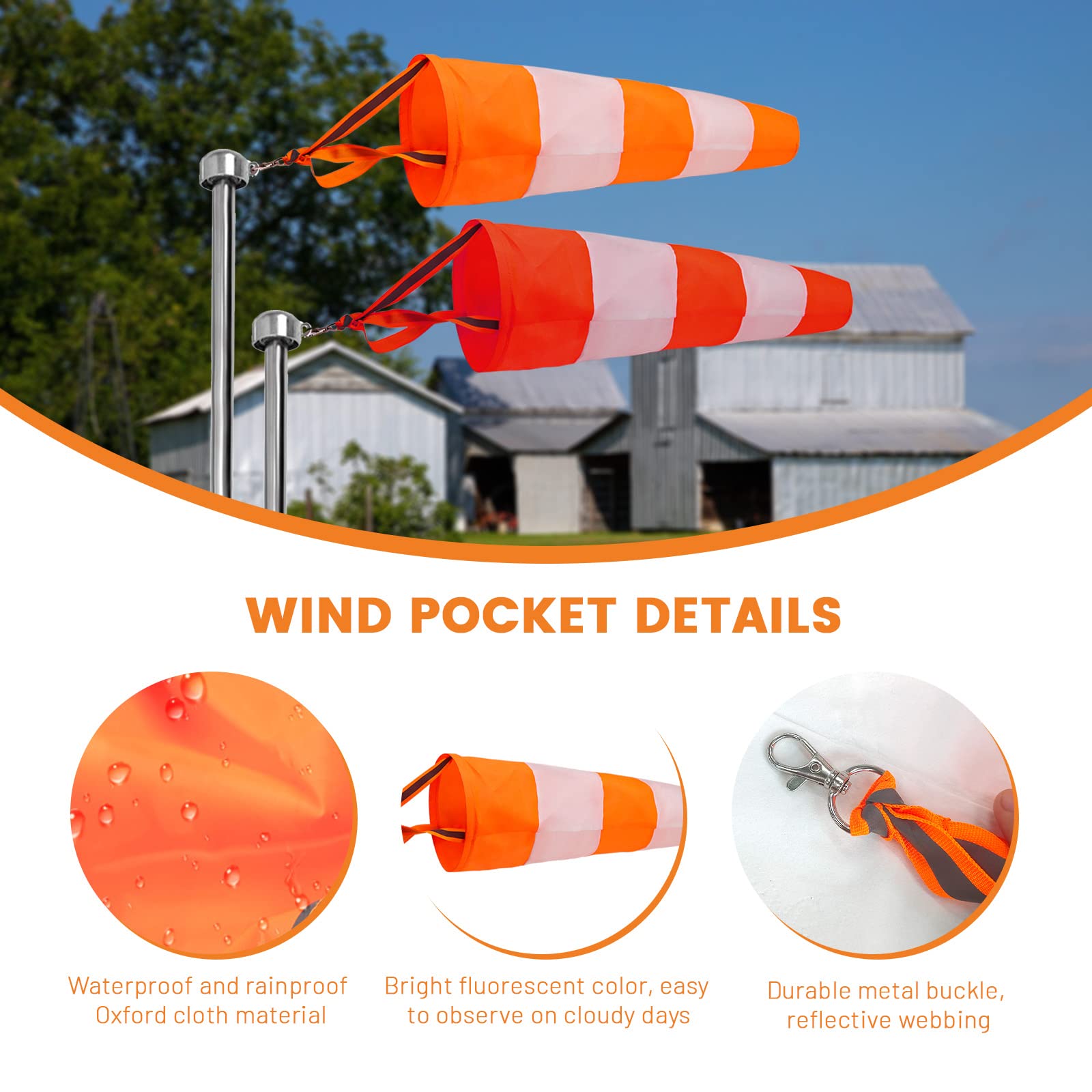 Huakaile windsock clip attachment enables simple hanging without a pole