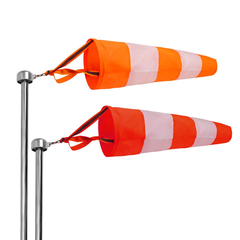 Huakaile windsock orange white 24in enhances outdoor wind reading with high visibility