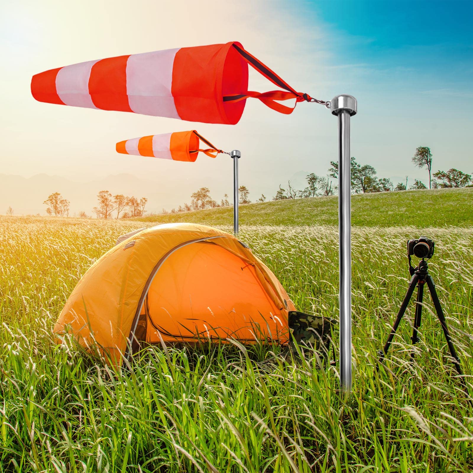 Huakaile two-pack windsocks offer color variety and quick deployment