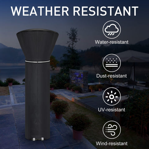 Hualedi black dome base heater cover with a sleek weatherproof look.