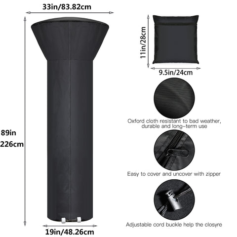 Hualedi patio heater cover dustproof keeps heater clean