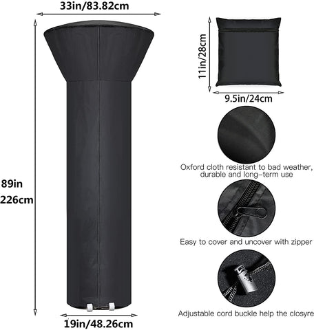 Hualedi patio heater cover storage bag keeps gear organized when not in use.