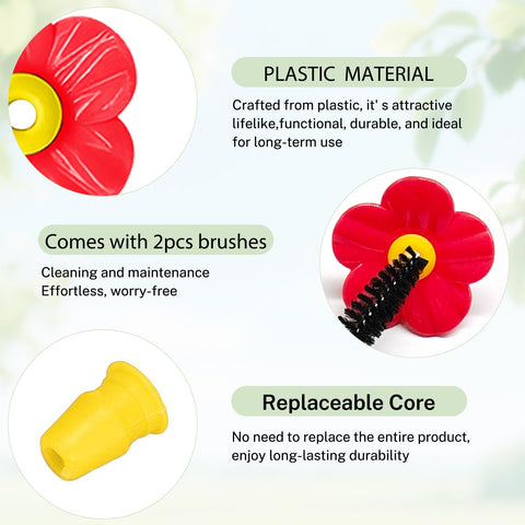 Hualleko bee guard flowers block insects while birds feed.
