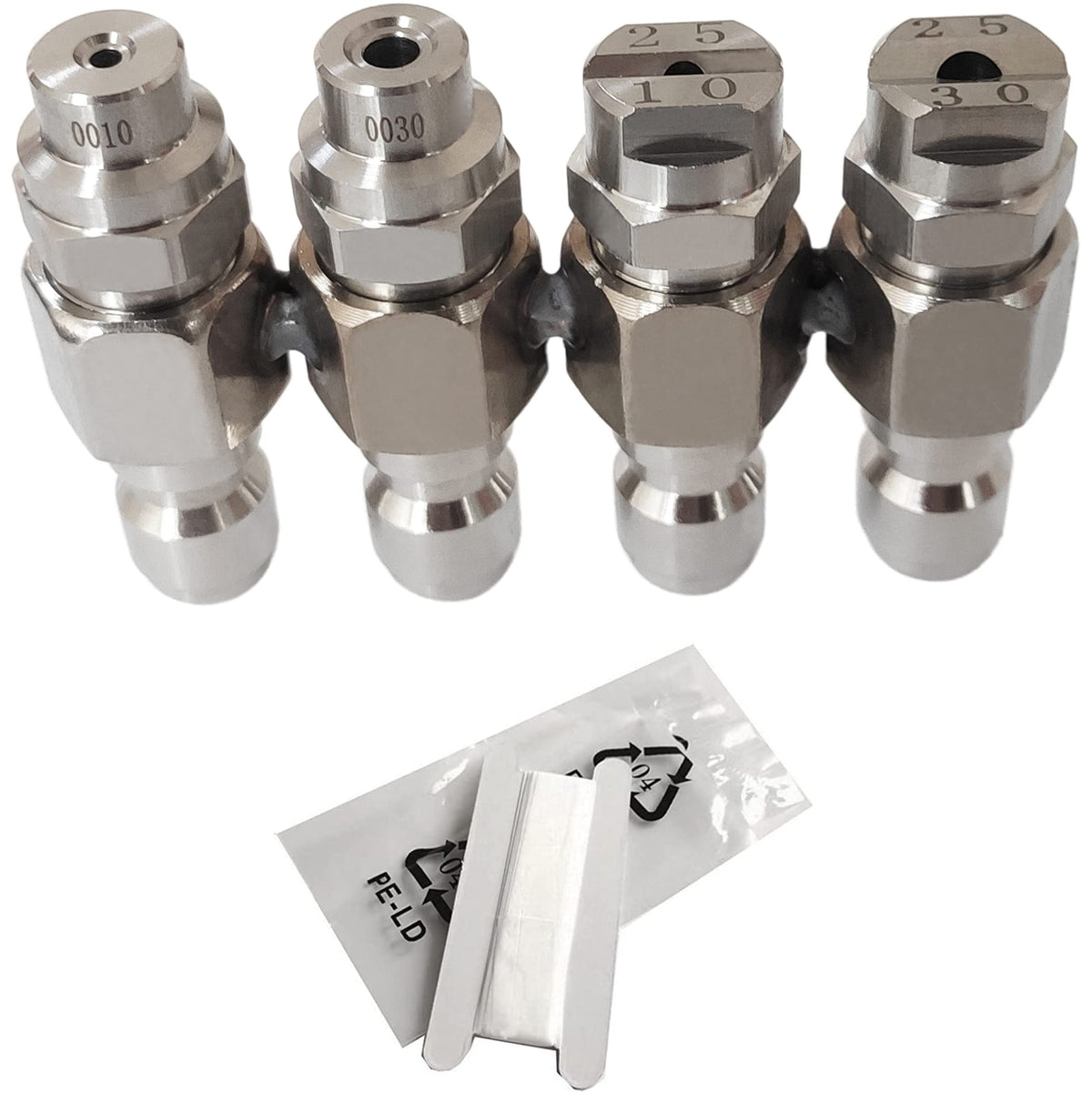 HuangTian Jrod 4-way tip holder for 1/4-inch quick-connect systems; keeps nozzle changes quick.