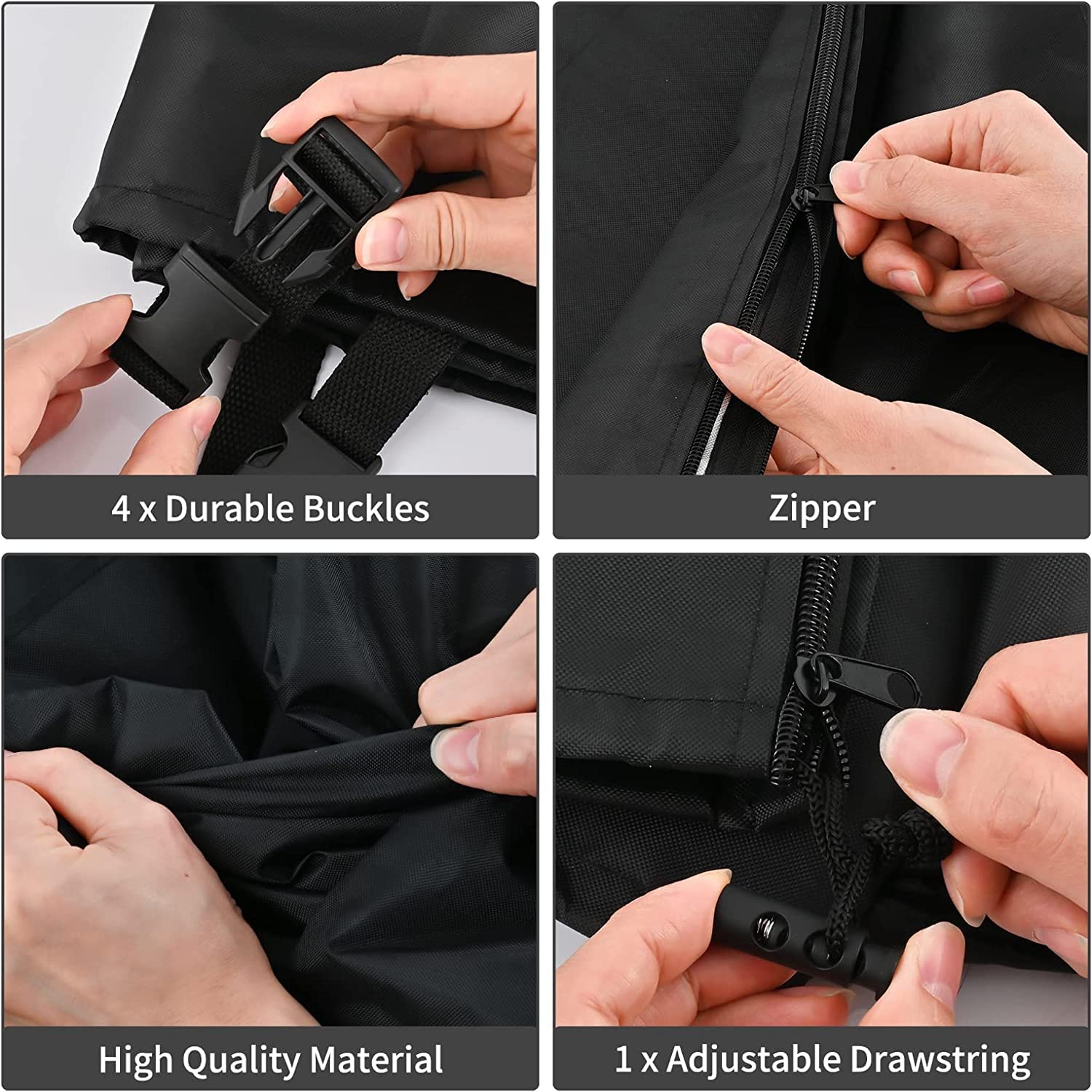 Huapate outdoor tote cover with full length zipper for easy access