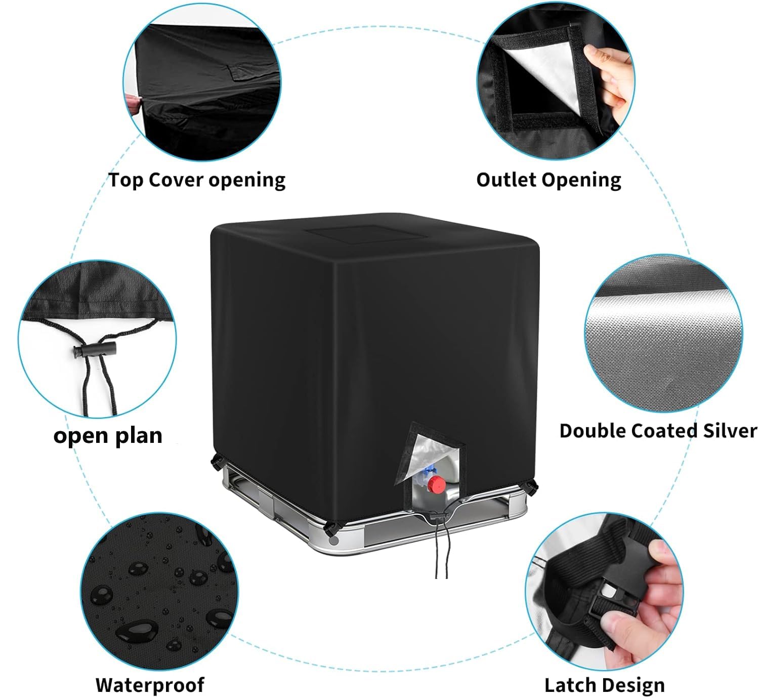 Huapate tote cover rainproof design shields contents during rain and snow.
