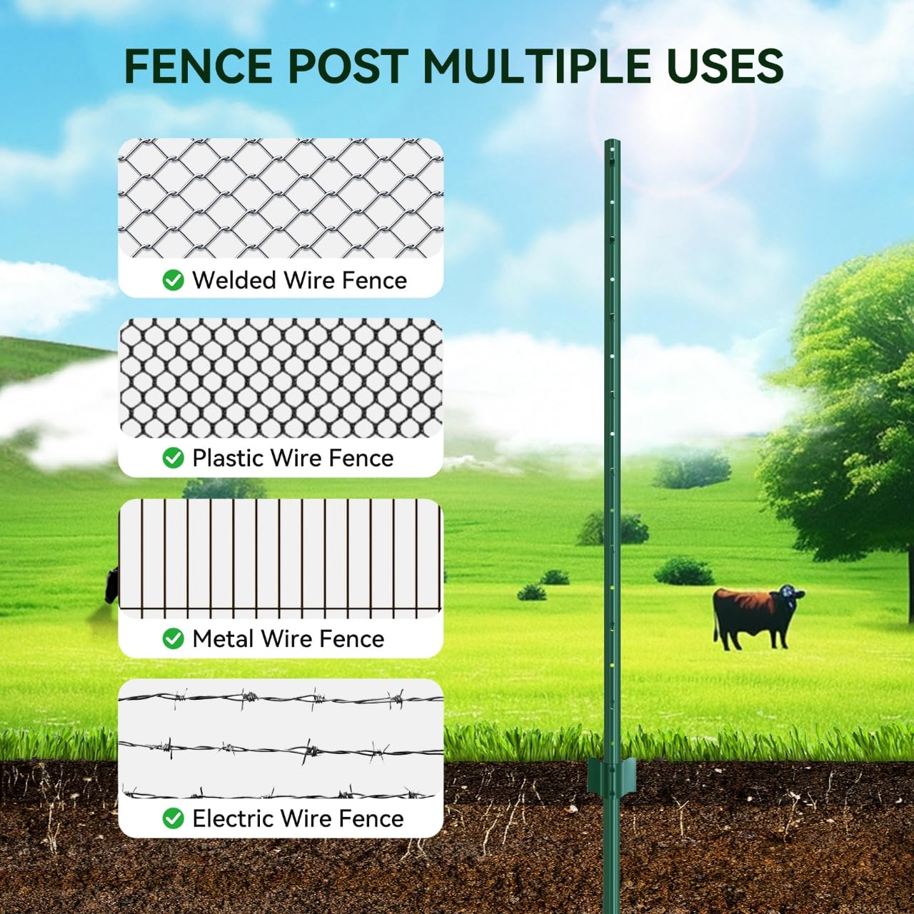 HuaSheWJ outdoor sign poles offering durable, versatile fencing delineation options.