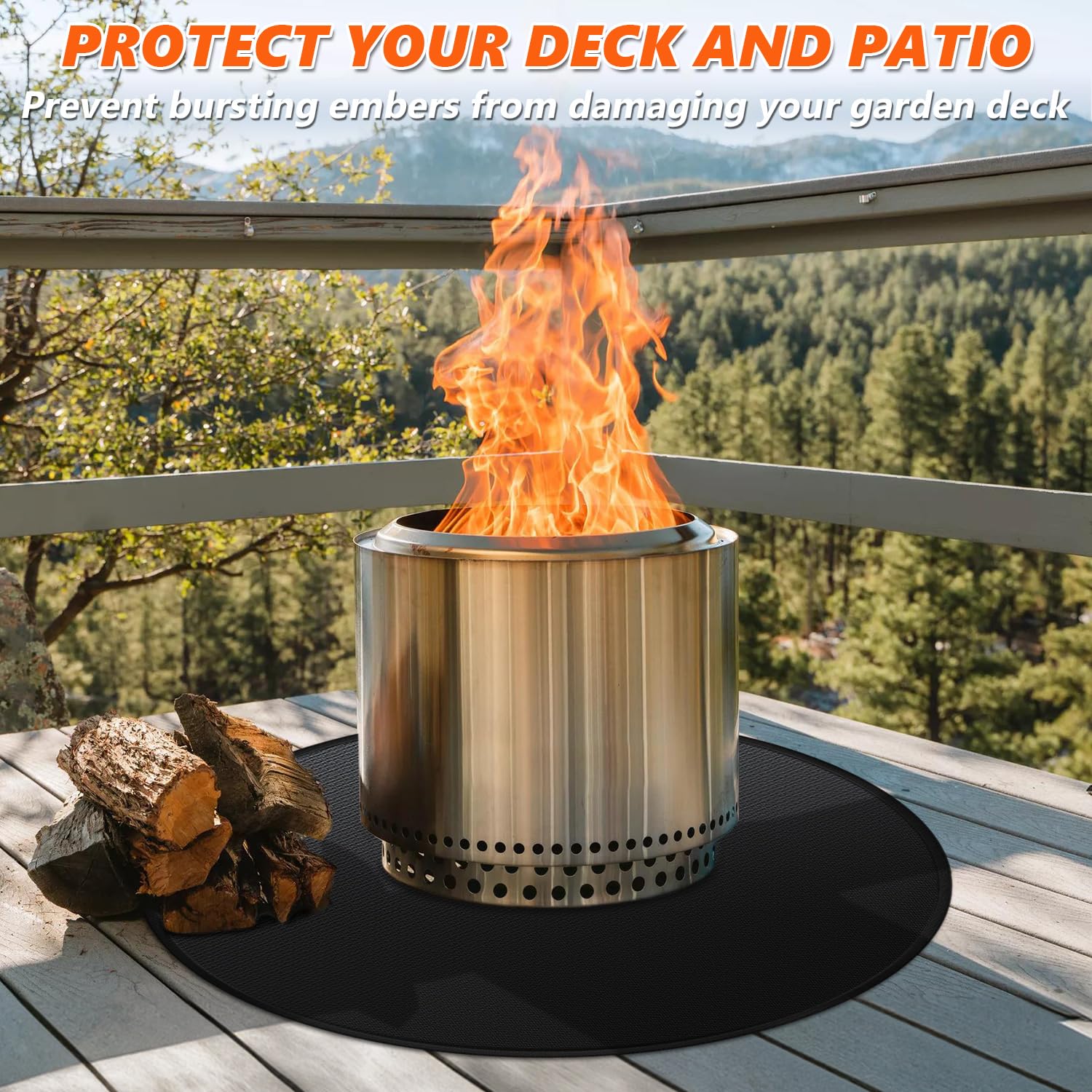 Huchiz double-sided fireproof mat for Bonfire protects surfaces.
