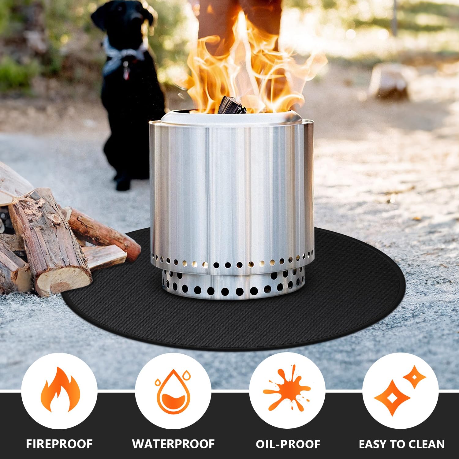 Huchiz reusable and foldable mat ideal for camping and indoor fire prevention.