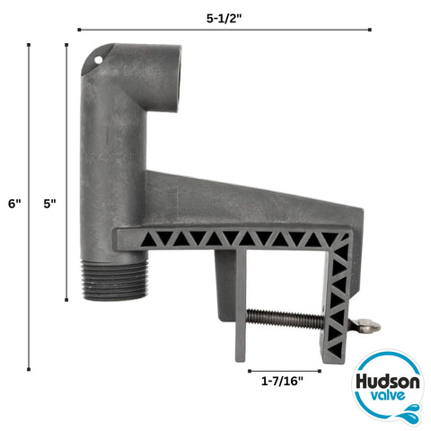 Side view of Hudson Valve mounting bracket highlights compact, space-efficient profile