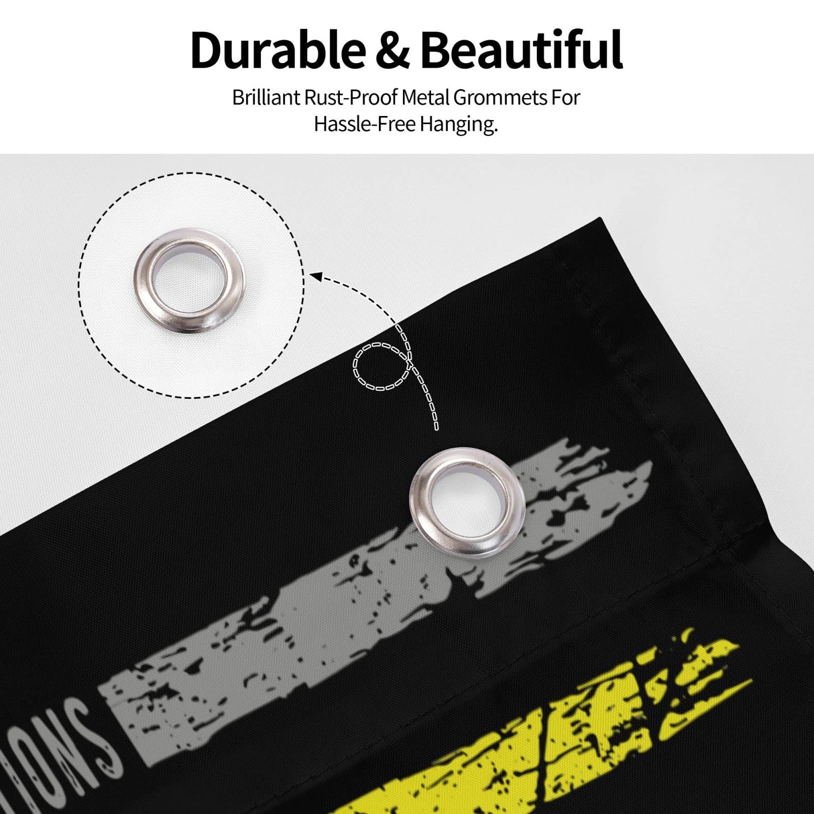 Lightweight flag design for easy mounting on walls or poles.
