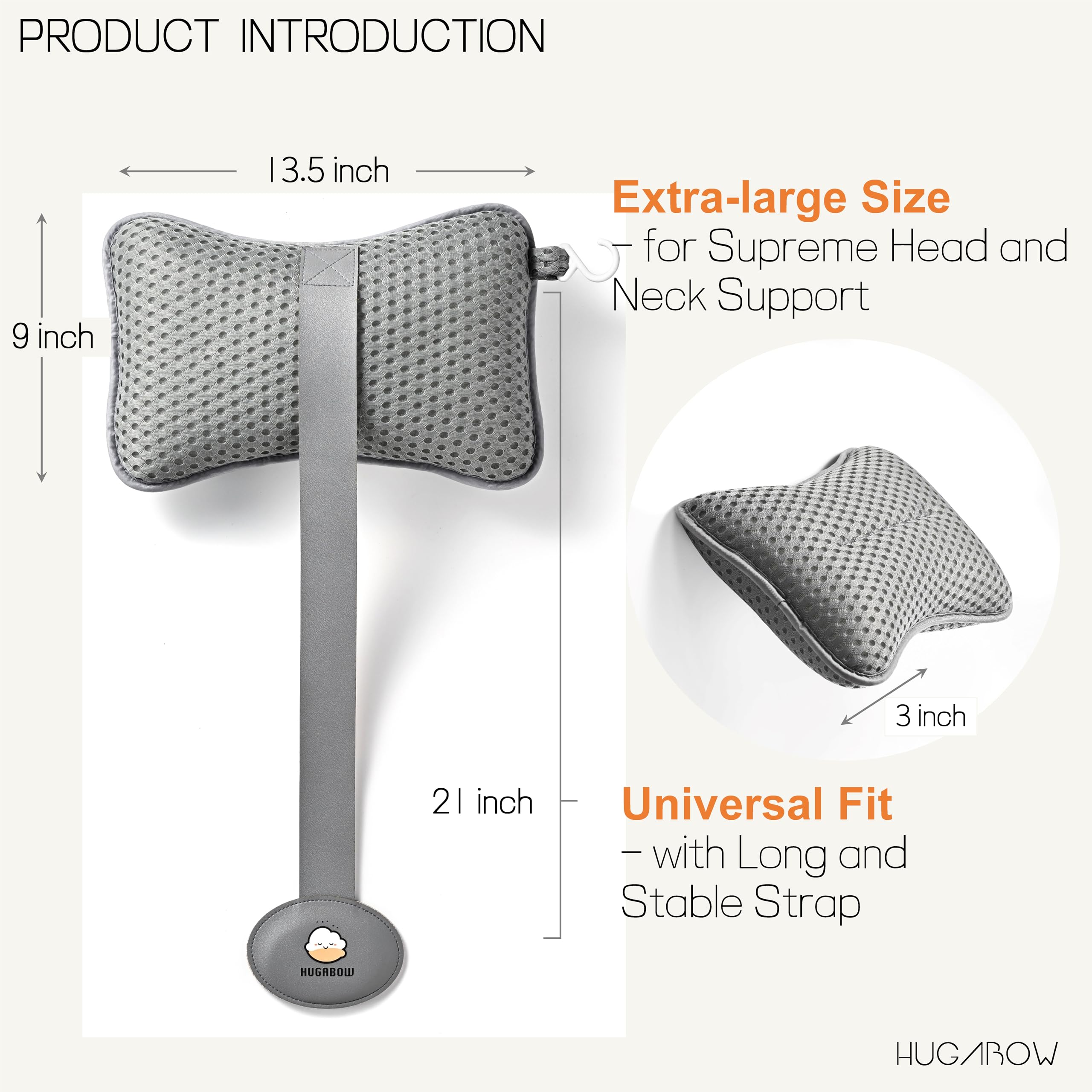 HUGABOW universal-fit extended straps for different tub shapes and chairs