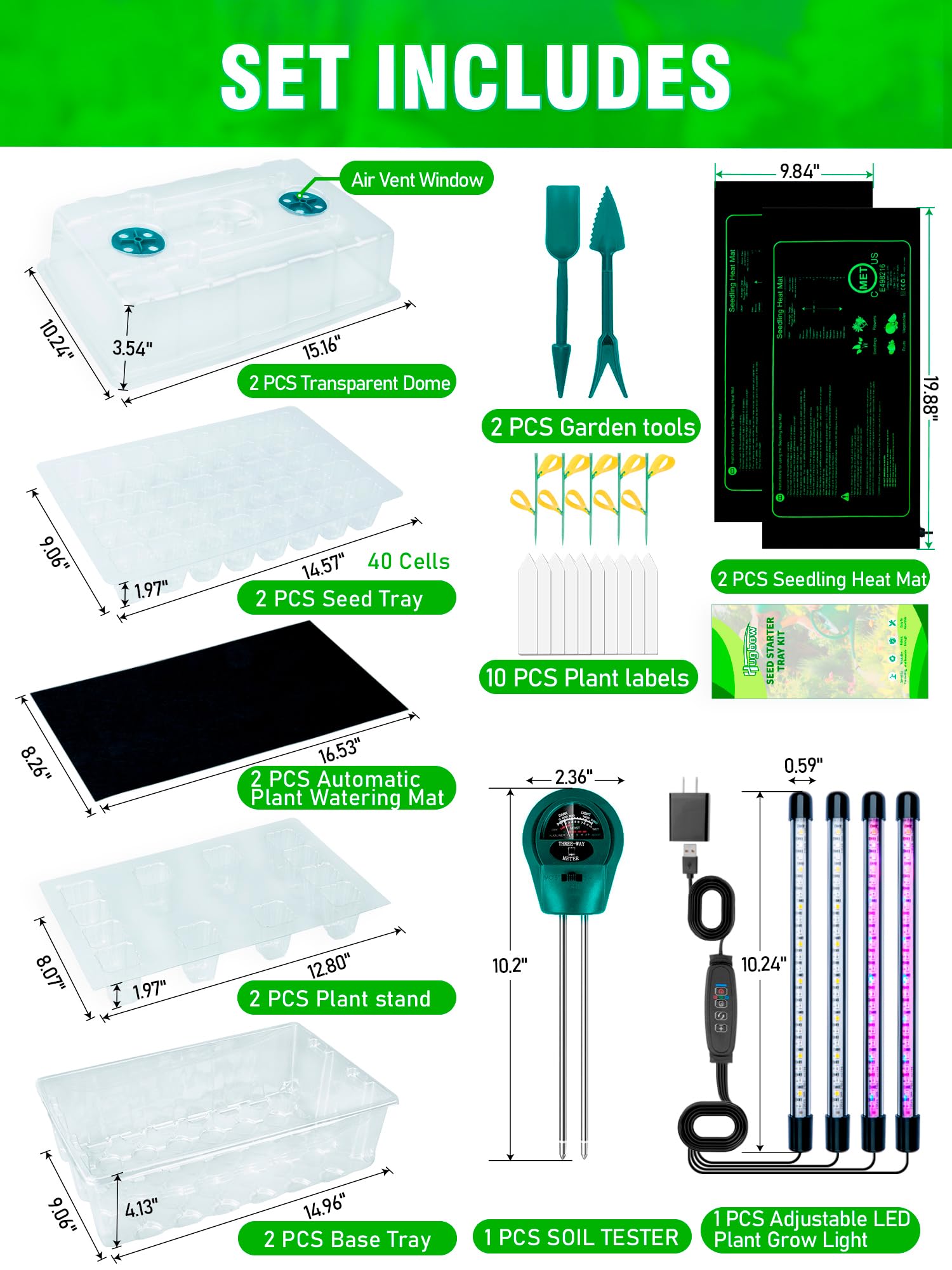 Hugbow 80-cell seed starter tray focuses on high capacity for multiple seedlings.