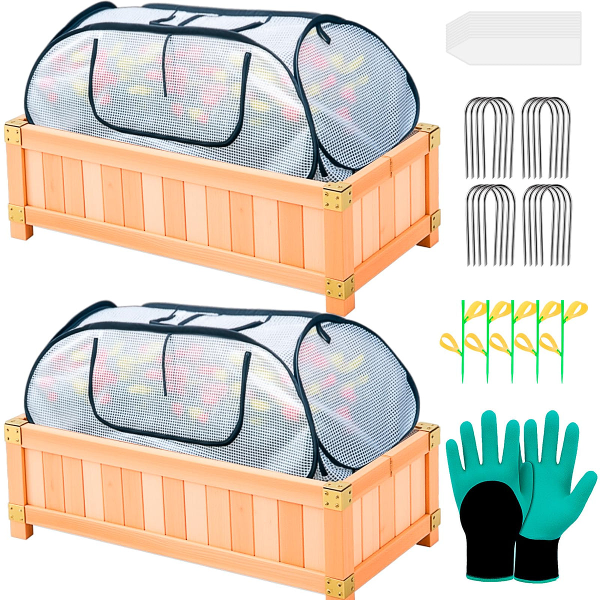 Hugbow garden cover accelerator setup shields seedlings and supports faster growth.