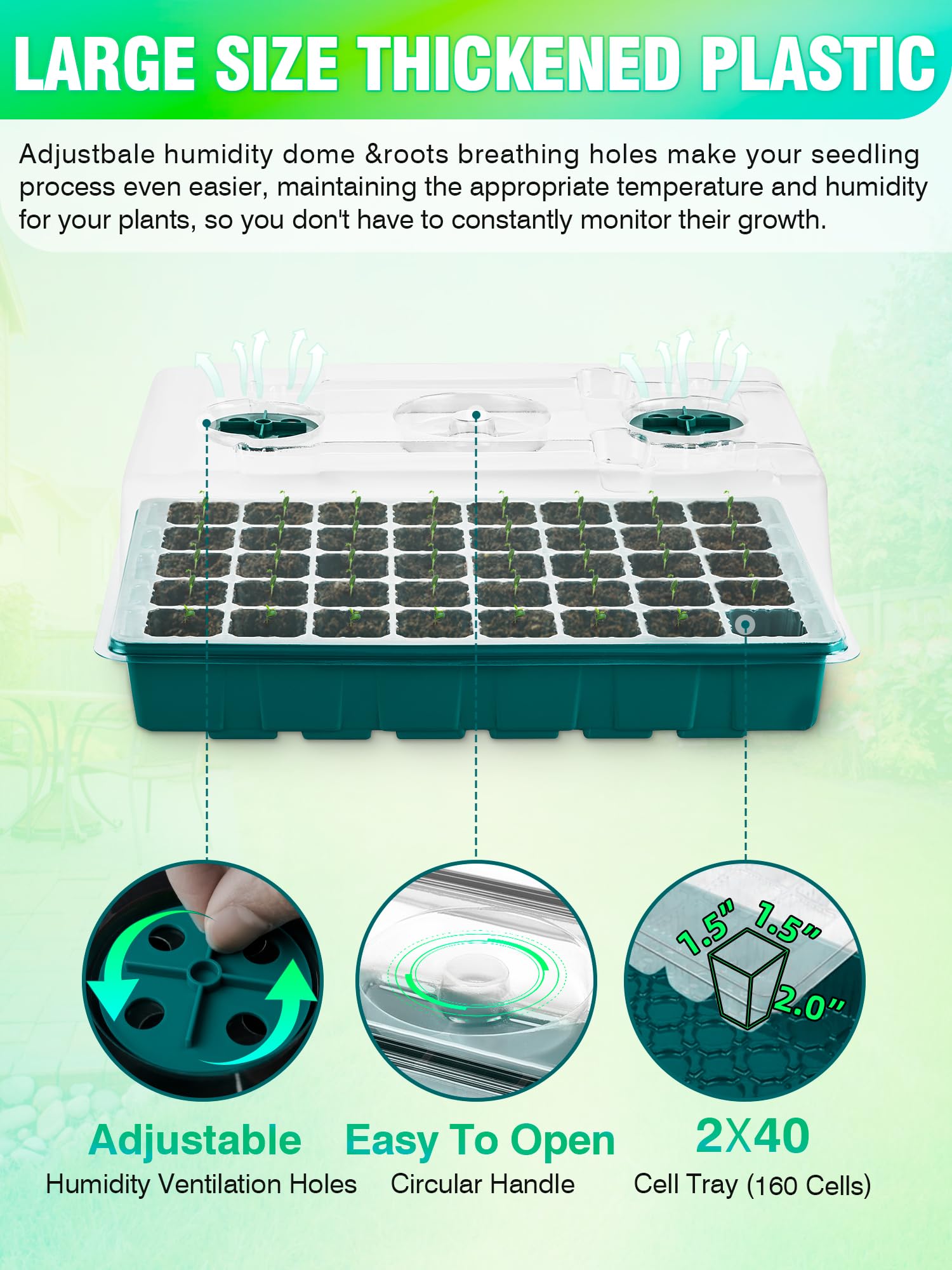 Hugbow transparent humidity dome lets you observe progress while controlling moisture.