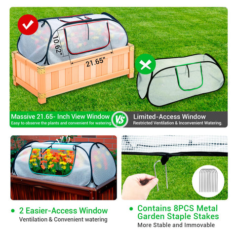 Hugbow zippered opening provides easy access to the bed for watering and care.
