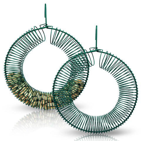 HugeLeaf two-piece peanut bird feeder wreath ready for outdoor display and easy filling