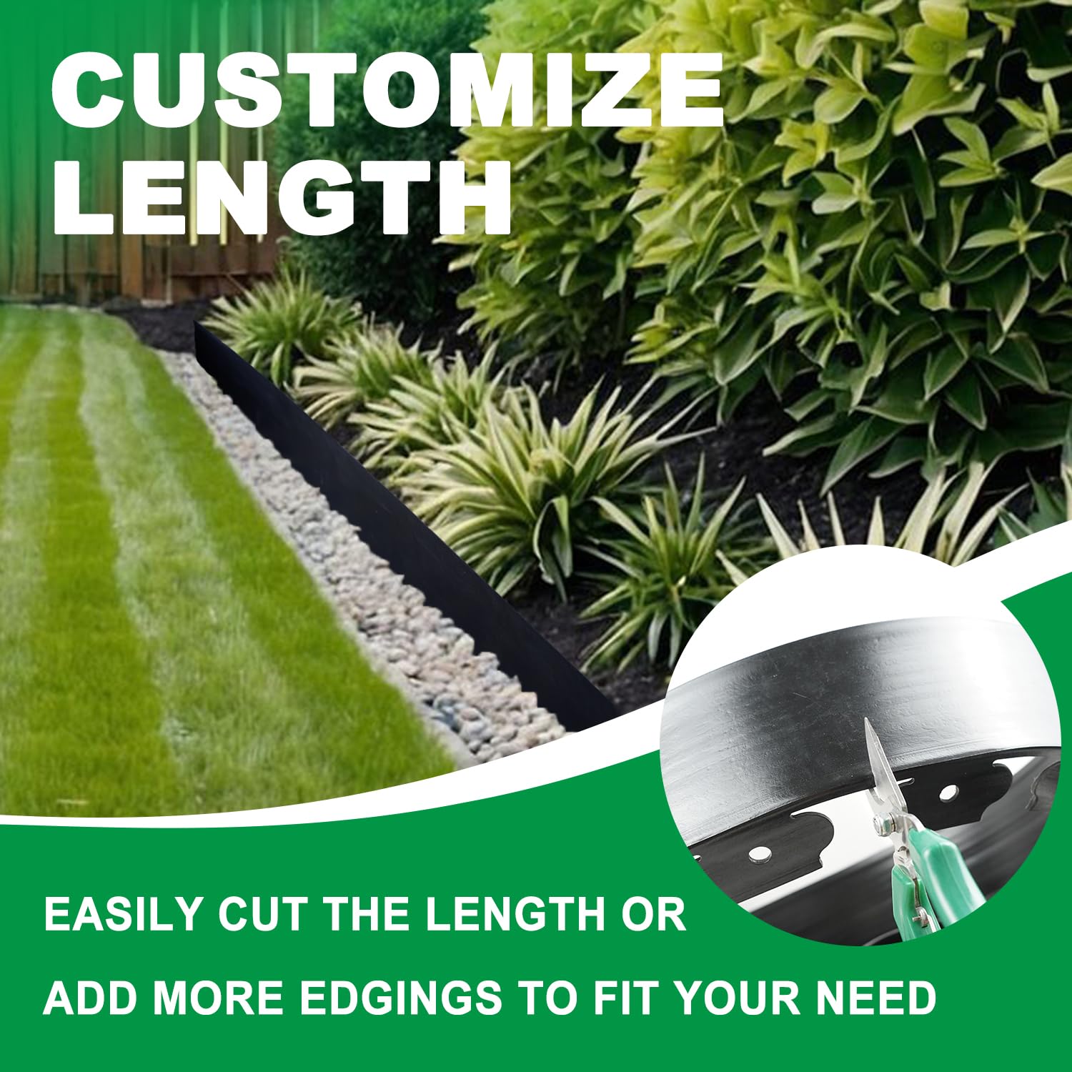 Hugeleaf 4inch-tall edging creating crisp, defined garden boundaries
