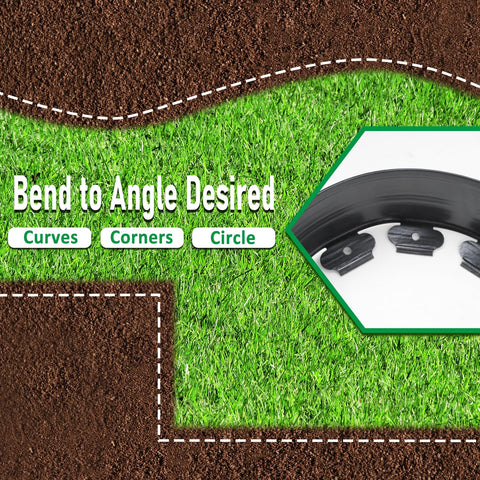 Hugeleaf flexible edging curves for smooth garden bed contours.