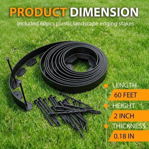 Hugeleaf flexible edging bends into curves for rounded garden shapes.
