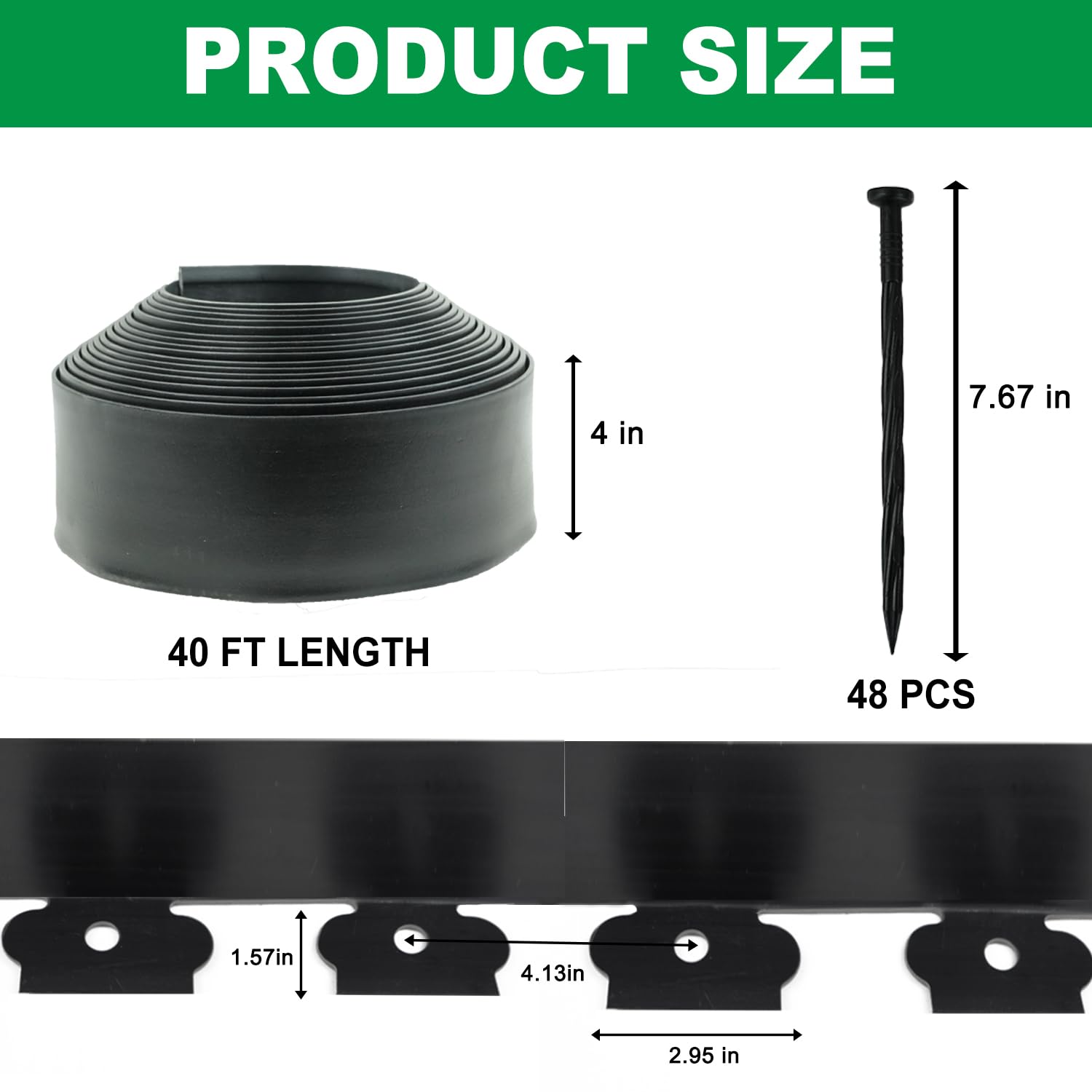 Hugeleaf landscape edging kit with 4-inch border for clean flower beds.